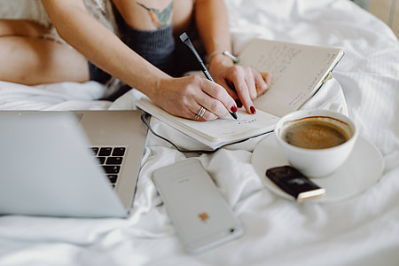white apple macbook coffee thumb